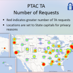 PTAC TA Number of Requests (U.S. map)