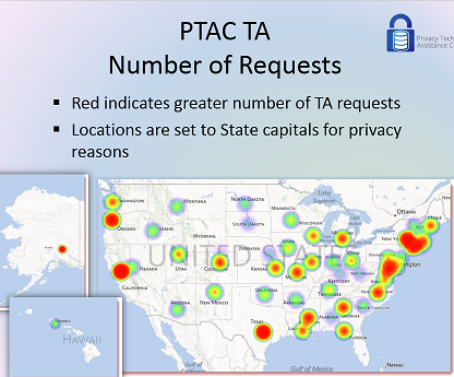PTAC TA Number of Requests (U.S. map)