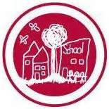 Logo: Drawing of school buildings and tree