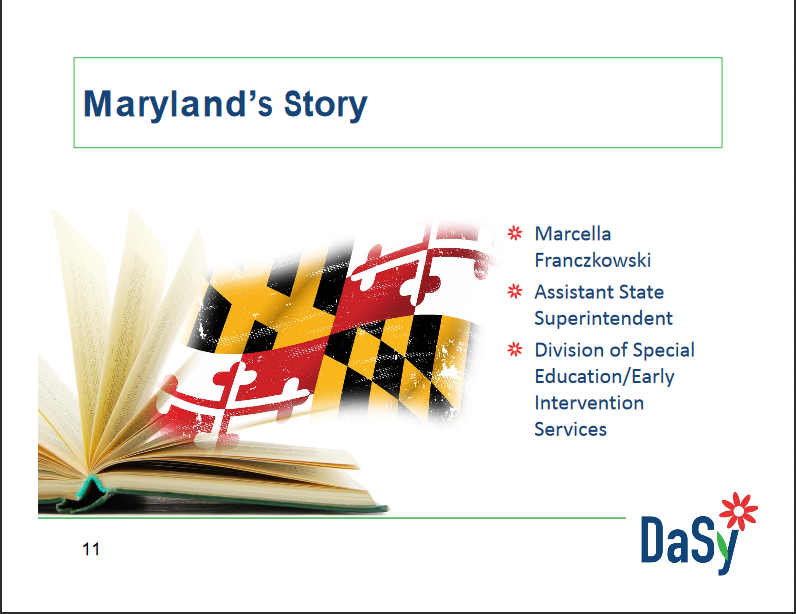 Screen slide of Maryland's Story slide