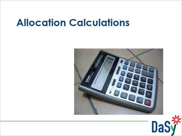 Screen shot of Allocation Calculations slide