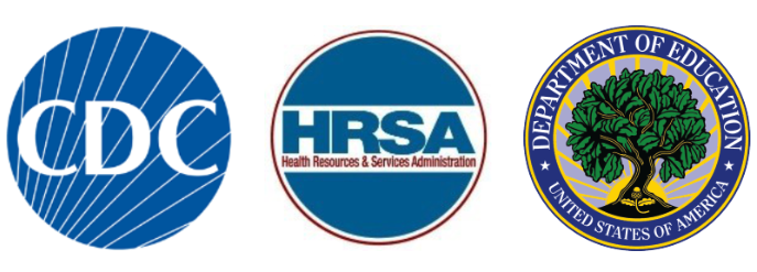 Logos: CDC, HSRS, Department of Education