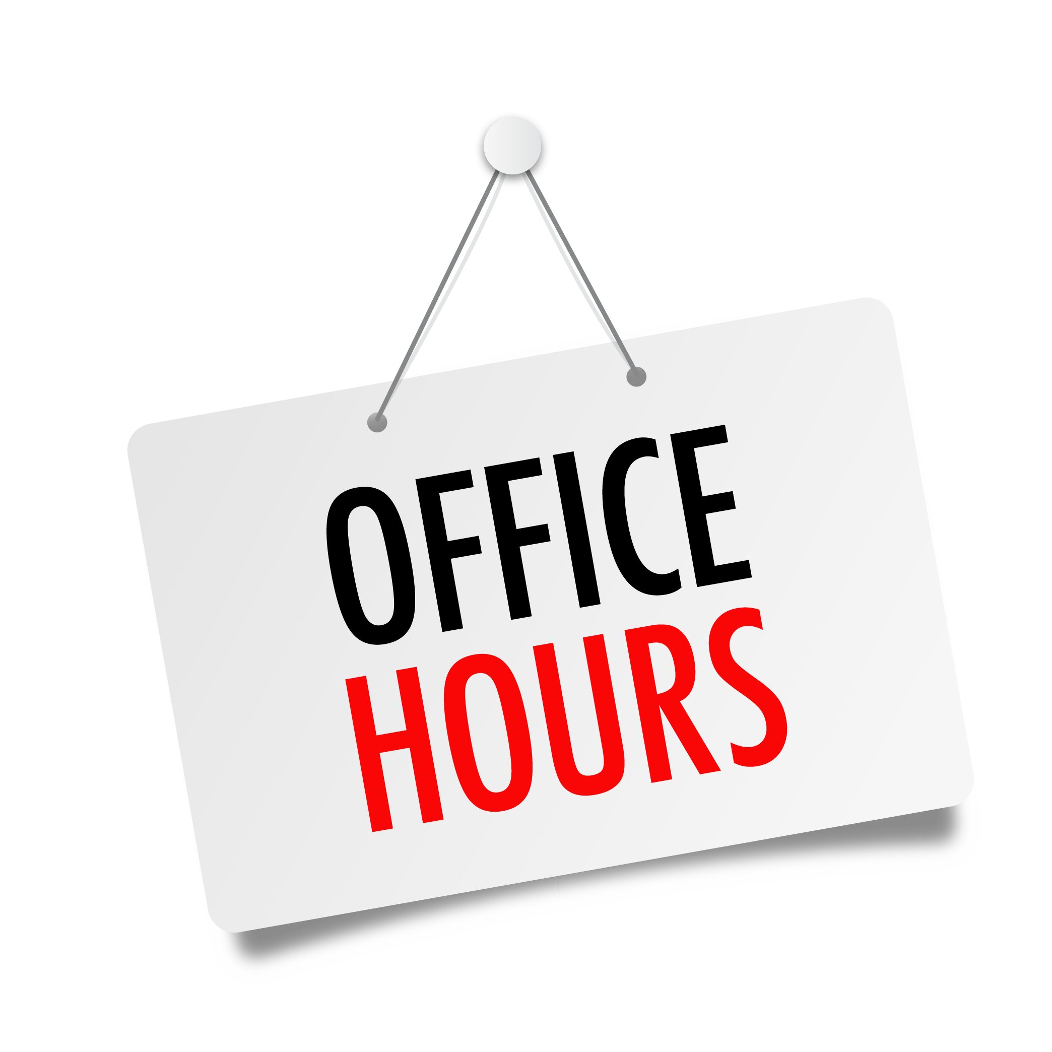 Sign graphic: office hours